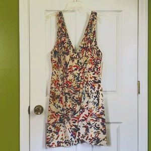 Alice + Olivia Silk Mini Dress Rainbow Dots, Sz 10